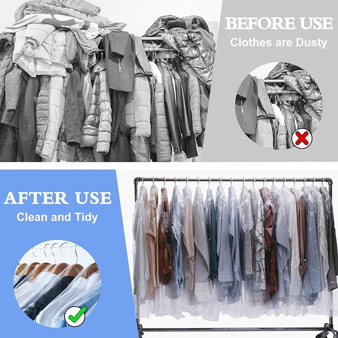 100 Pack Dry Cleaning Plastic Bags, Dry Cleaners Bags