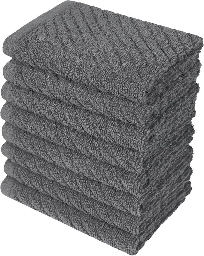 Bumble Towels Premium Kitchen Dish Cloths | 8 Pack | Diagonal Deluxe Dish Cloth