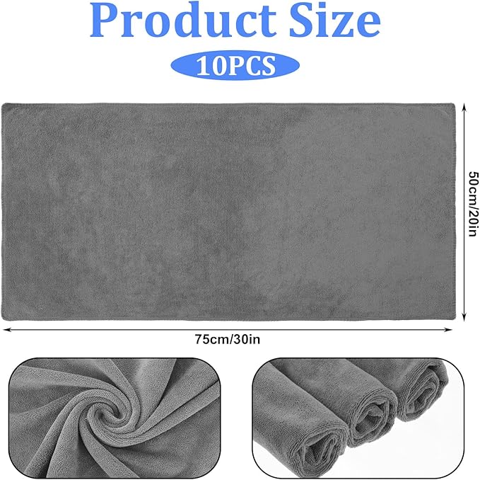 10 Packs Extra Large Microfiber Cleaning Cloth 30" x 20" Reusable Microfiber