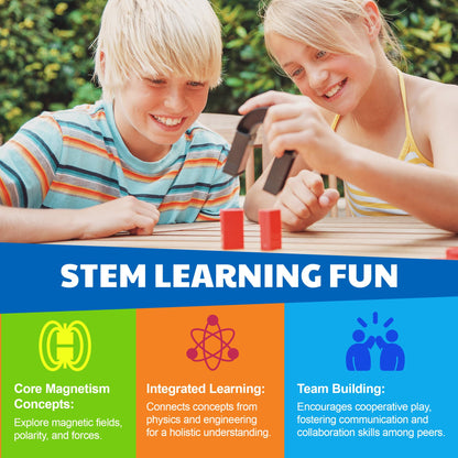 4M - STEAM Magnet Exploration - Hands-On Science Kit with Magnetic Toys Experiments for Kids Ages 5+ - Includes Magnet Toys Wand, U-Shaped Magnet, More - Educational STEM Toy GIF, Magnet Science Kit