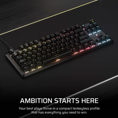 Corsair K70 CORE TKL Wireless RGB Tenkeyless Mechanical Gaming Keyboard – Pre-Lubed MLX Red v2 Linear Switches, SOCD, ABS Double-Shot Keycaps, Sound Dampening, 1000Hz Polling, QWERTY NA – Black
