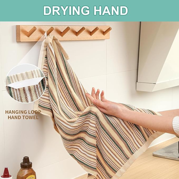 SALAS Kitchen Dish Towels for Drying Dishes, Large Cotton Kitchen Cloths Hand
