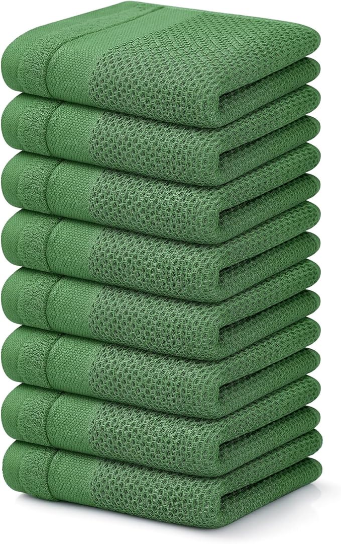 Homaxy 100% Cotton Waffle Weave Kitchen Towels, 13 x 28 Inches Super Absorbent