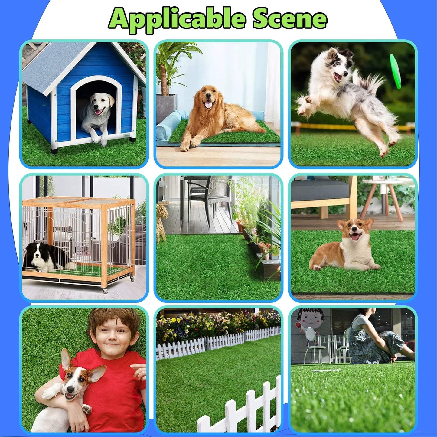 SSRIVER 50 X 75CM Artificial Grass Rug Turf for Dogs Indoor Outdoor Fake Grass for Dogs Potty Training Area Patio Lawn Decoration