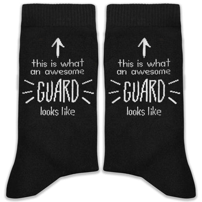 This Is What an Awesome Guard Looks Like Socks – Funny Security Guard Gifts for Birthday, Christmas, Retirement, Work Anniversary, or Just Because.(196)