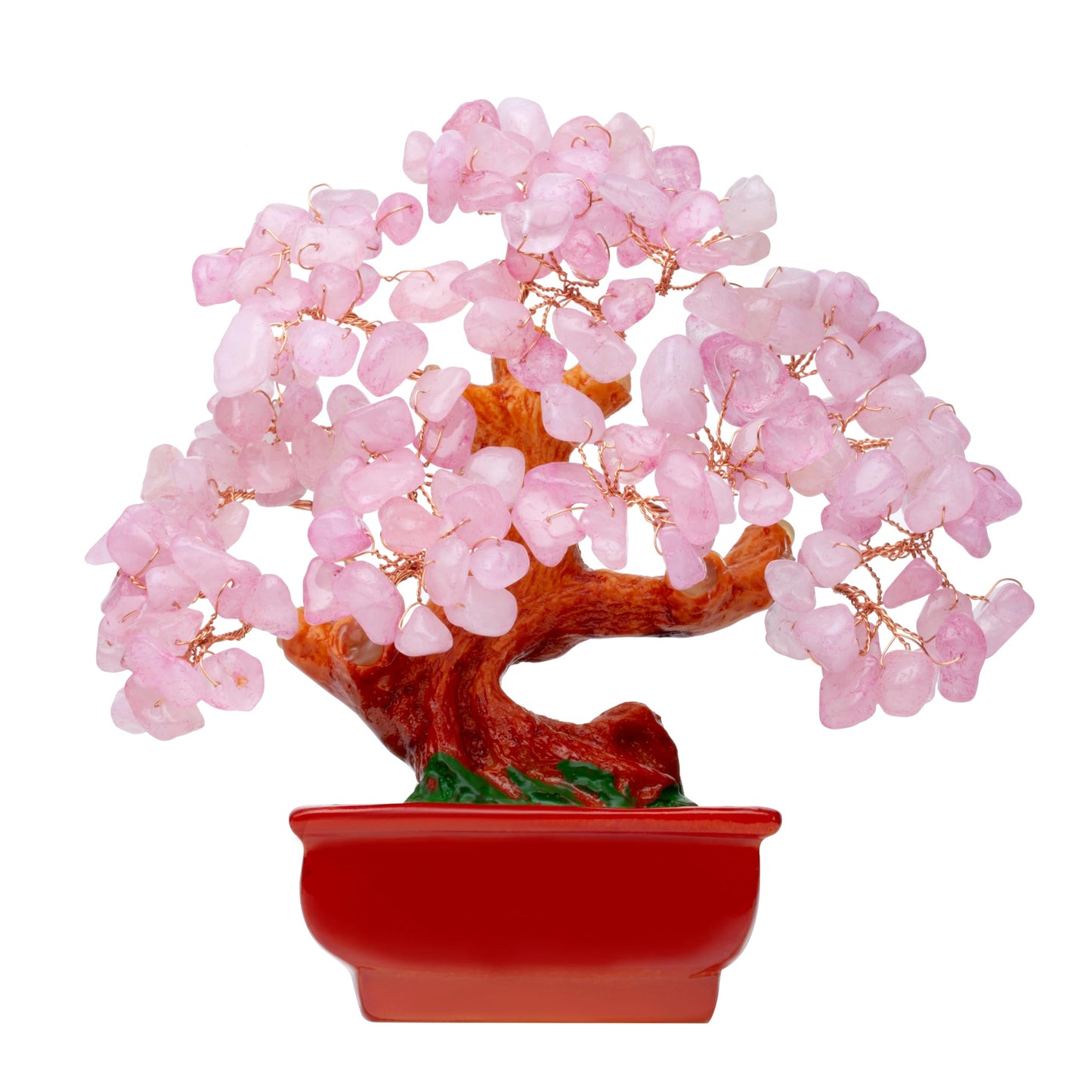 QINJIEJIE Crystal Tree Rose Quartz Crystals Feng Shui Decor Money Tree Bonsai Style Decoration Pink Office Decor Meditation Spiritual Gift for Women