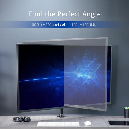VIVO Ultra Wide TV Desk Mount for up to 55 inch Screens Weighing 66 lbs, Full Motion Height Adjustable Single Television Stand, Black, STAND-V155C