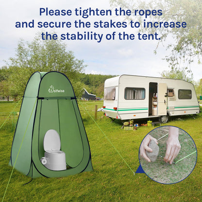 Wolfwise Pop Up Changing Tent for Beach, Camping Portable Shower Tents, Outdoor Privacy Bathroom, Change Dressing Clothes Porta Potty Tent Pop Up Instant for Camp, Toilet, Green