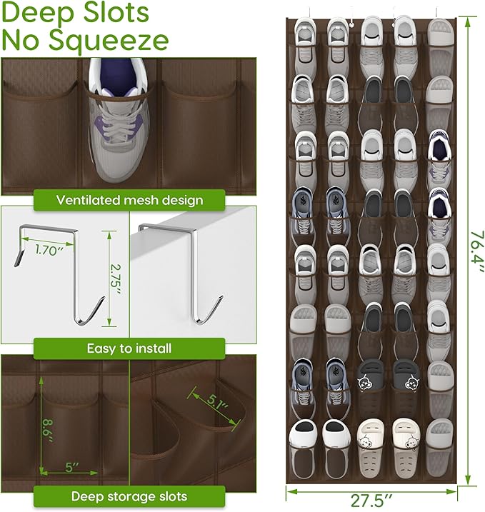 Unjumbly Over the Door Shoe Organizer