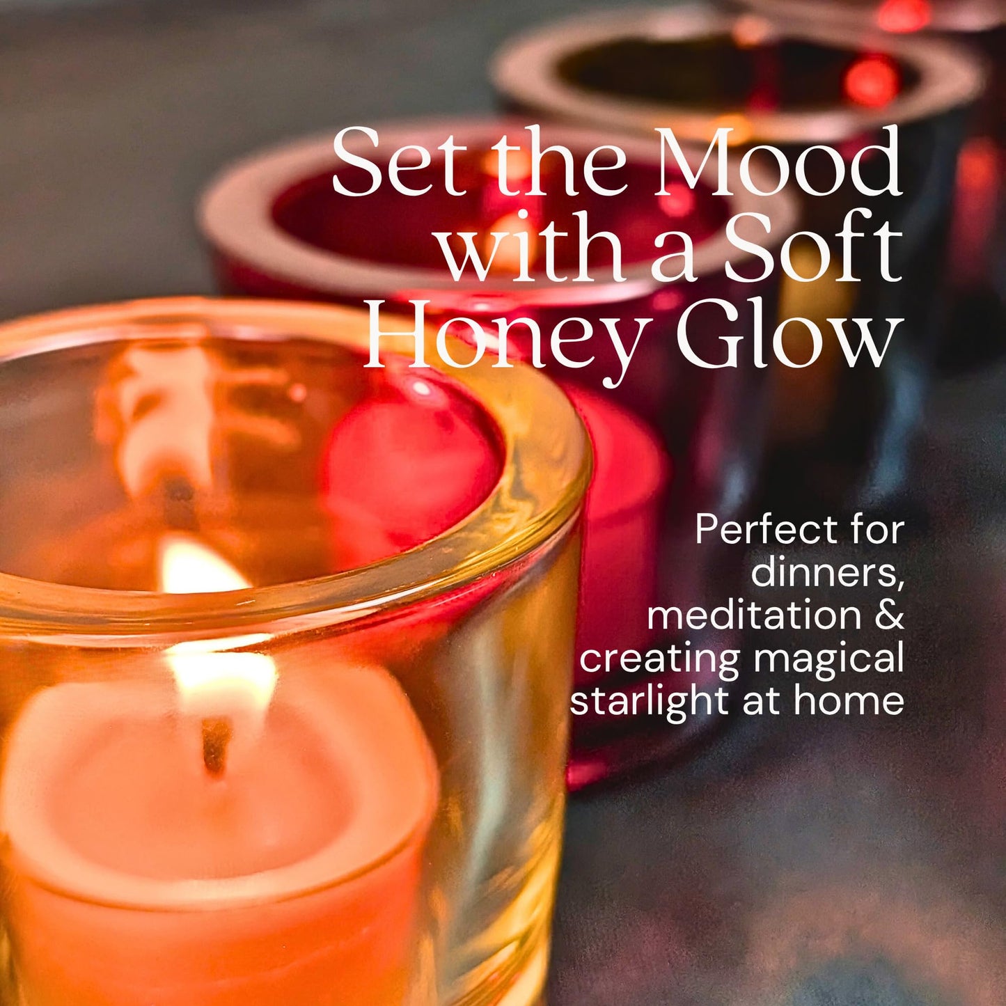 Bluecorn Beeswax Tea Light Candles, 100% Pure Natural Bees Wax, Yellow Tea Lights, Fragrance Free, Paraffin & Soy Free Candle Wax, Clean Burning, Long Lasting (4-5 Hrs), American Made, 48 Pack