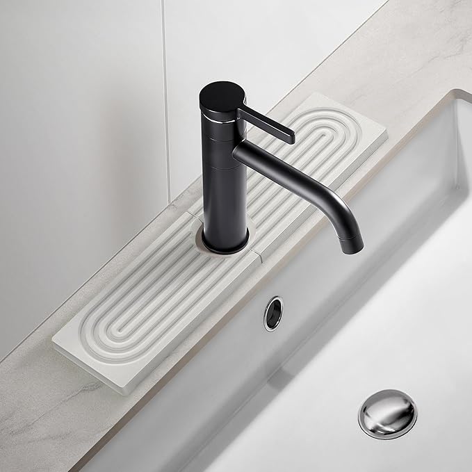 Faucet Mat for Kitchen Sink, Diatomite Fast Drying Stone Sink Tray, Super