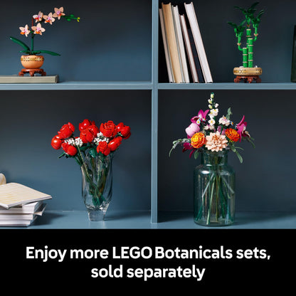 LEGO Botanicals Pretty Pink Flower Bouquet Set for Adults - Floral Home Decor Building Kit with Artificial Roses, Daisies, Cornflowers and Elderflowers - Nature Gifts for Women and Men - 10342