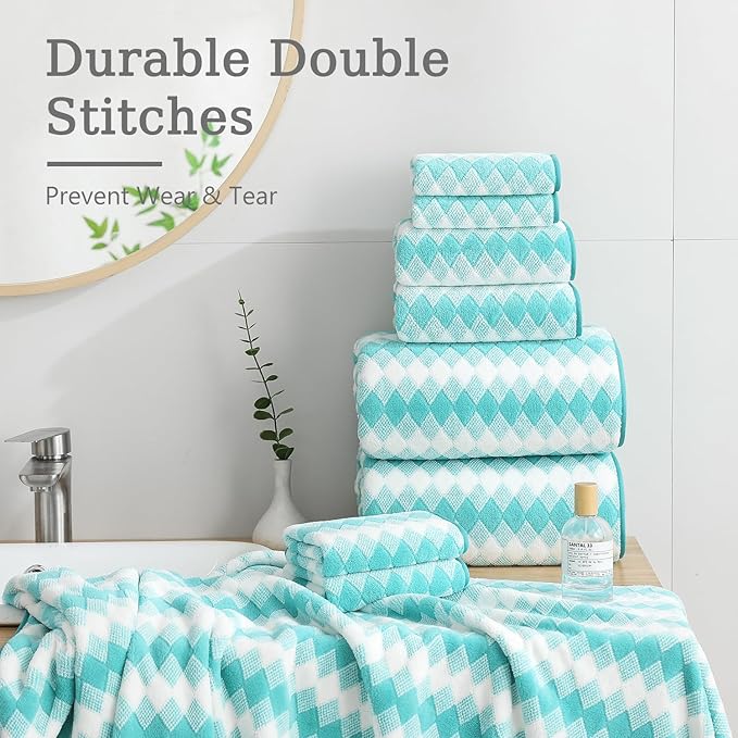 8 Piece Bathroom Towel Set |2 Oversized Bath Towels, 2 Hand Towels, 4