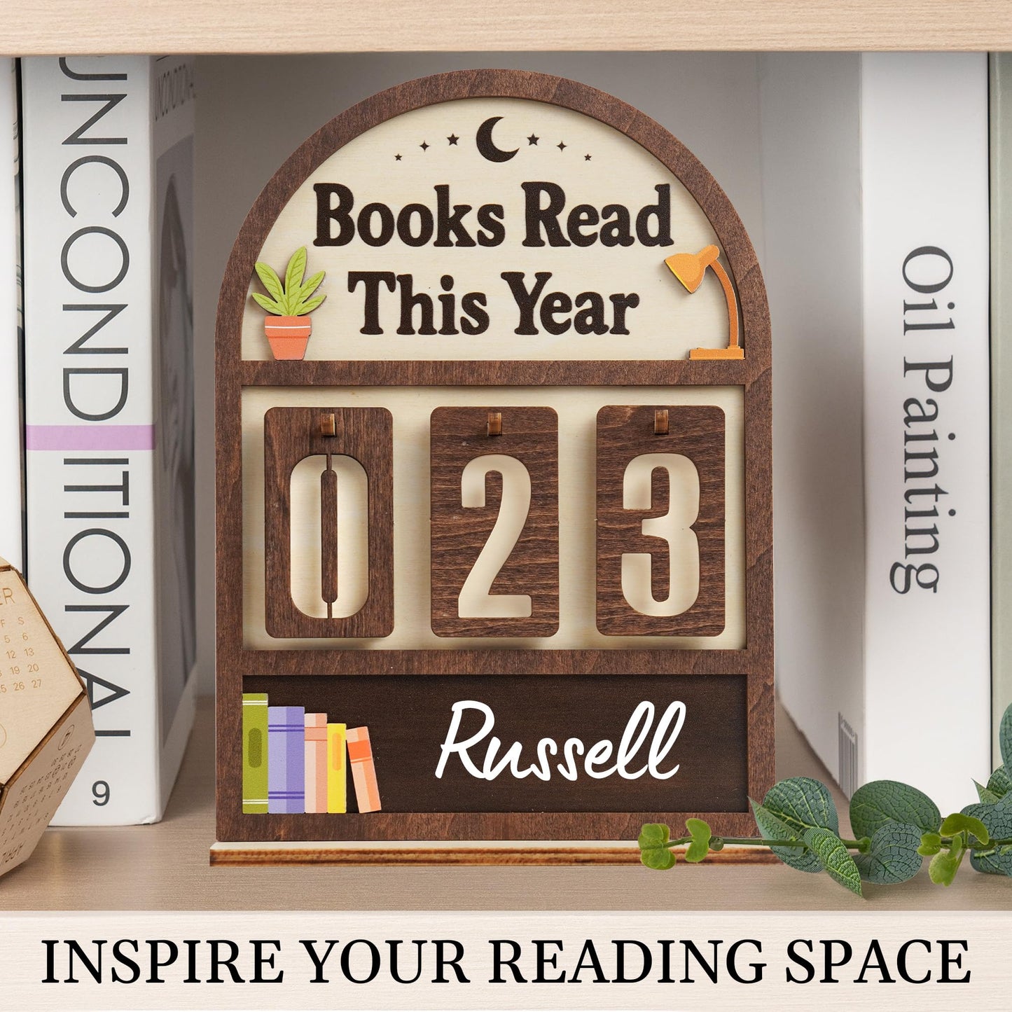Books Read This Year Counter Valentines Day Gifts For Women Readers, Personalized Book Counter Tracker Bookshelf Decor, Bookish Gifts Accessories For Book Lovers, Bookworm, Bookclub Stocking Stuffers