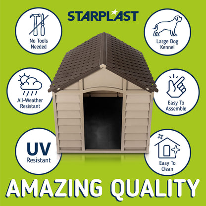 Starplast Mocha / Brown Large Dog House/Kennel