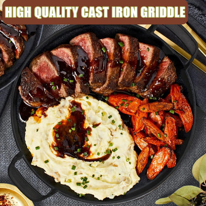 Denmay 7421 30.9cm Round Cast Iron Grill Plate for Weber 57cm Charcoal Grills, Weber Gourmet BBQ System Porcelain-Enameled Cast-Iron Griddle Spare Parts for Weber One-Touch Charcoal Grill