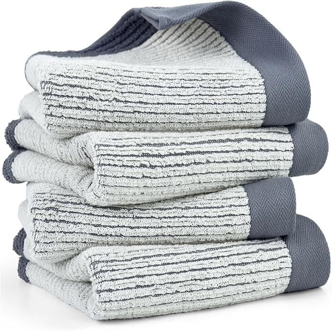 Cleanbear Gray Hand Towels for Bathroom