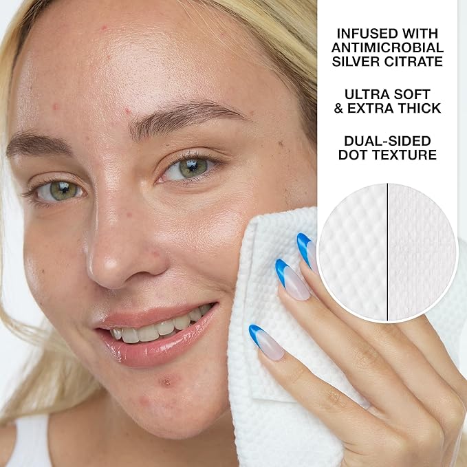 PEACE OUT Silver Shield Face Towels, Disposable Facial Towels