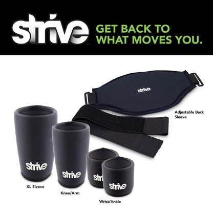 Strive Hot and Cold XL Sleeve, Hot & Cold Therapy Wrap for Soothing Relief and Support, Adjustable Compression for Comfortable Healing, Perfect for Elbow Pain and Muscle Recovery, Black