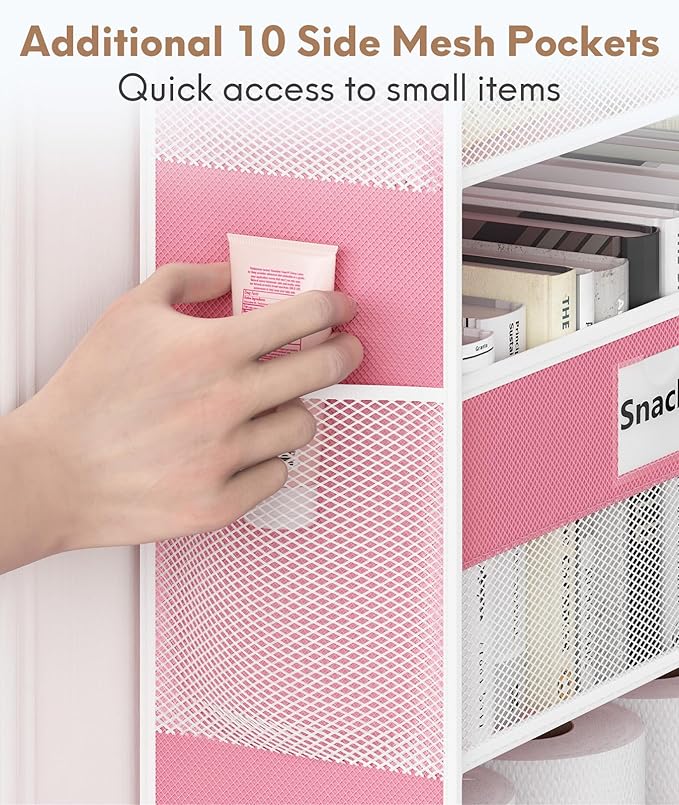 Over The Door Organizer Hanging, 2 Pack 5 Shelf Behind The Doors Storage