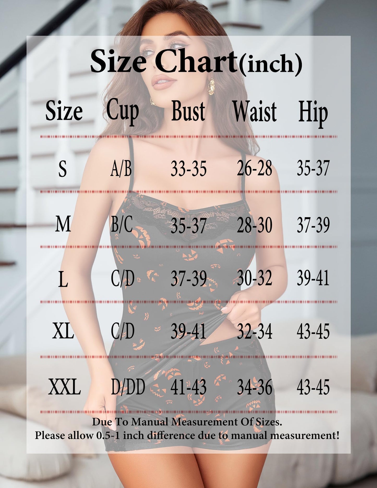 Avidlove Women Sleepwear Soft Pjs Sets For Woman Sexy Pajama Set 2 Piece Lace Plus Size Cami (Black Halloween, XX-Large)