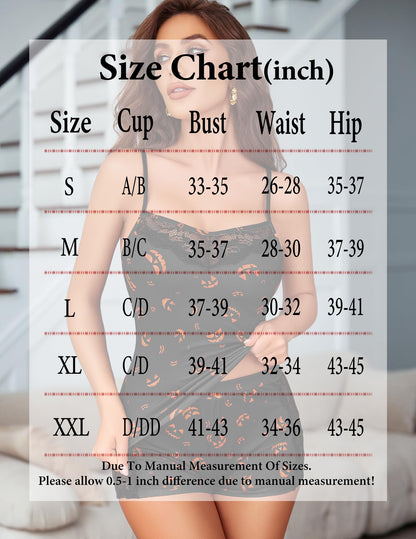 Avidlove Women Sleepwear Soft Pjs Sets For Woman Sexy Pajama Set 2 Piece Lace Plus Size Cami (Black Halloween, XX-Large)