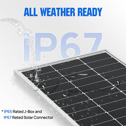 ECO-WORTHY 100 Watt Solar Panel 18 Volt Monocrystalline Solar Panel High Efficiency Module RV Marine Boat Caravan Off Grid
