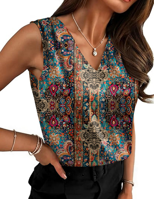 Zeagoo Summer Shirts for Women Satin Tank Tops Dressy Casual Sleeveless Blouses V Neck Silk Camisole Tops