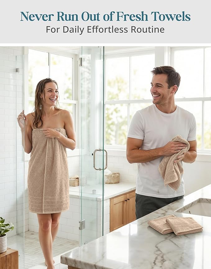 Casa Platino 100% Luxury Cotton Bathroom Towel Set 8 Pcs