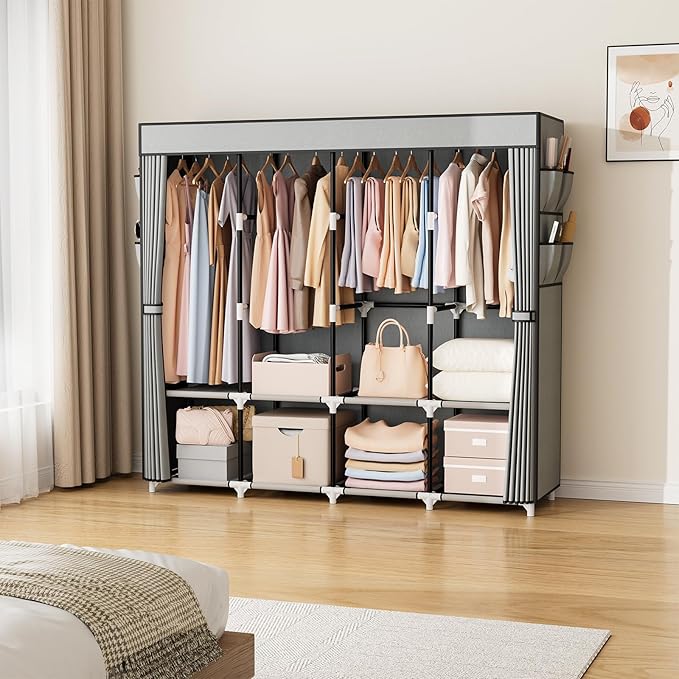 VTRIN Portable Closet for Hanging Clothes 67 Inch Wide Large Capacity Portable