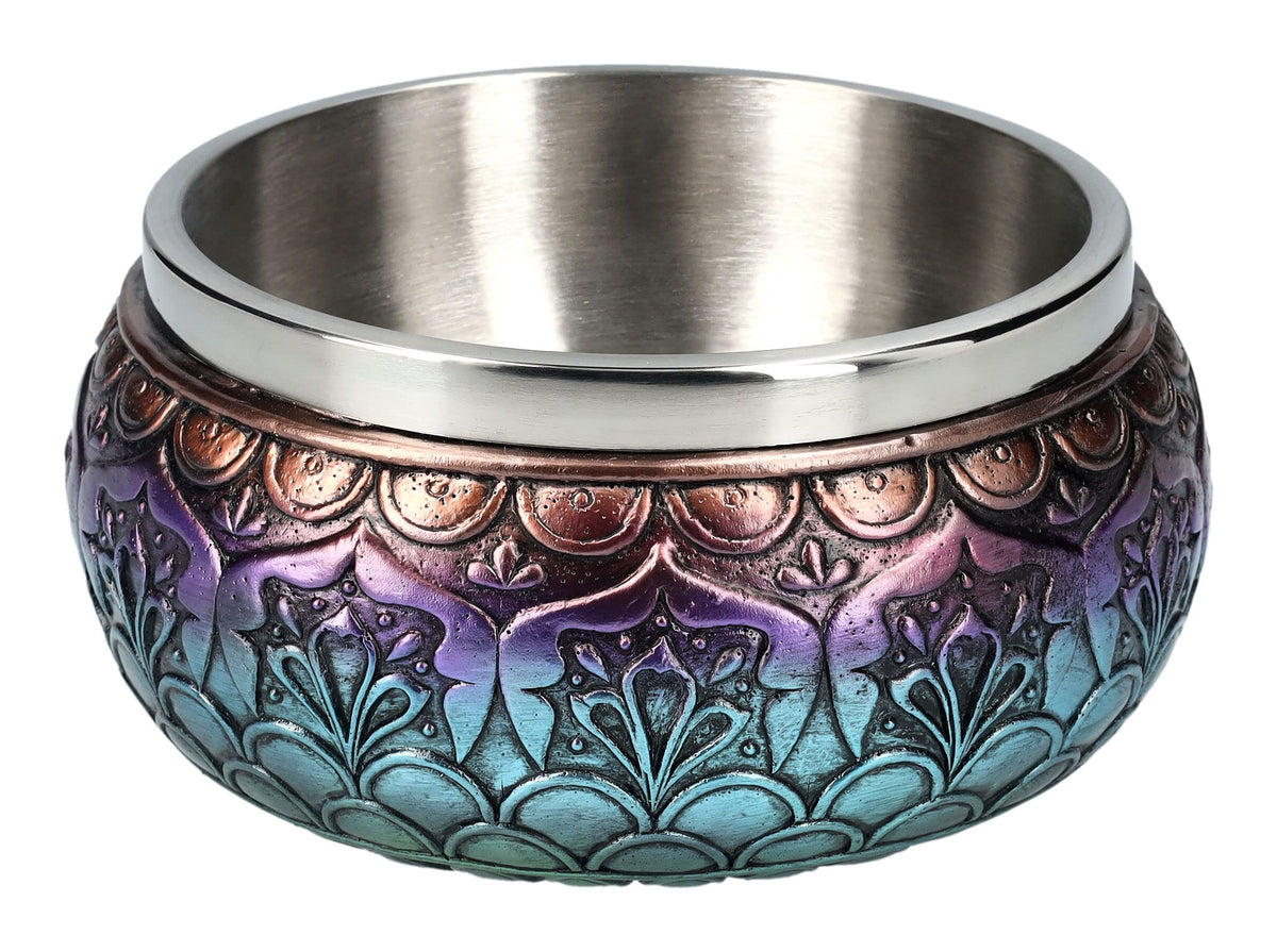 Pacific Giftware Wicca Metaphysical Positive Energy Spiritual Divinity Intricate Gradient Colors Chakra Buddhist Mandala Smudging Smudge Bowl Figurine Scrying Vessel Container Decorative Bowls