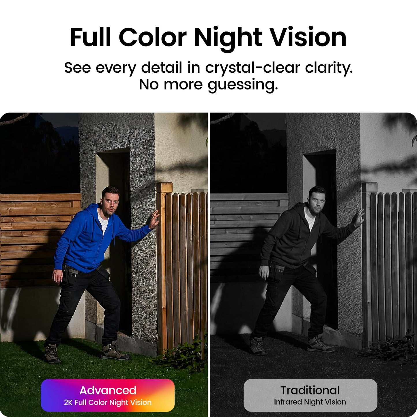 aosu Solar Security Cameras Wireless Outdoor, 2K HD Home Security Camera System, PIR + AI Human Detection, Color Night Vision, Easy to Set Up, Local Storage, No Subscription Required, 6-Cam Kit