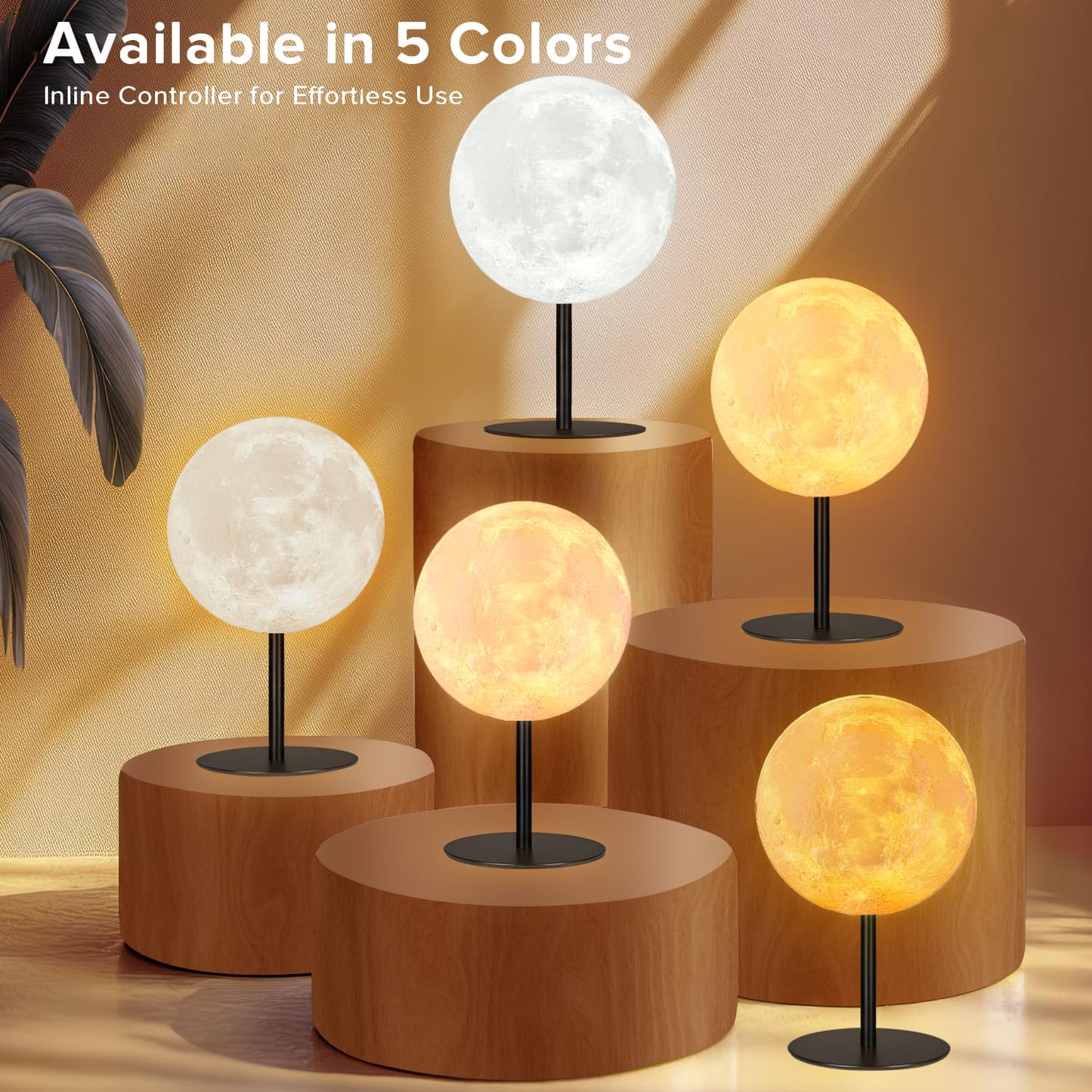 Moon Lamp Small Table Lamp for Bedroom, Dimmable Bedside Table Lamp with 30 Modes, Night Light Bedside Lamps for Night Stands, Desk Lamp for Living Room, Office, Dorm, Birthday Gifts for Kids Teens