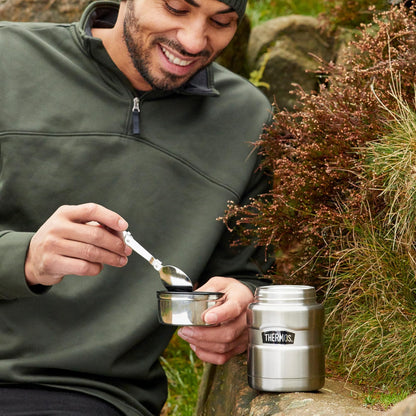 Thermos Stainless King Food Flask, 470ml Capacity - Sleek Multi- Purpose Flask for Daily Food Prep - Durable Stainless Steel with Classic Duck Egg Finish - Ideal for On-the-Go Meals & Drinks