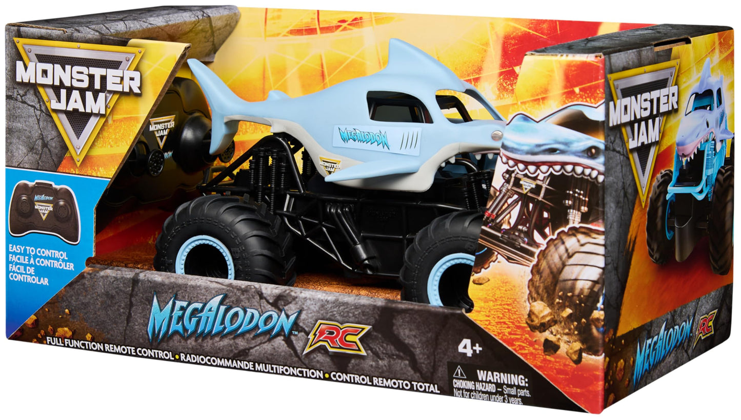 Monster Jam, Official Megalodon Remote Control Monster Truck, 1:24 Scale, 2.4 GHz, for Ages 4 and Up