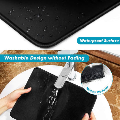 Mouse Pad Bundle Stitched Edges Premium Waterproof Gaming Mouse Mat Pad, Extends Battery Life Non-Slip Rubber Base Thick Black Mousepad for Laptop Computer & PC, 11 x 8.7 inch, Black-Pack of 6
