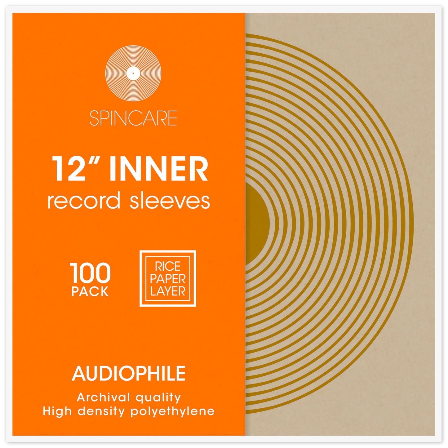 100x 12 Inch Anti Static Inner Vinyl Record Sleeves | Audiophile Poly Lined Plastic Protective Album LP Sleeve | Replaces Paper Sleeves & Fits Inside Cardboard Inners | Archival Quality Triple Ply