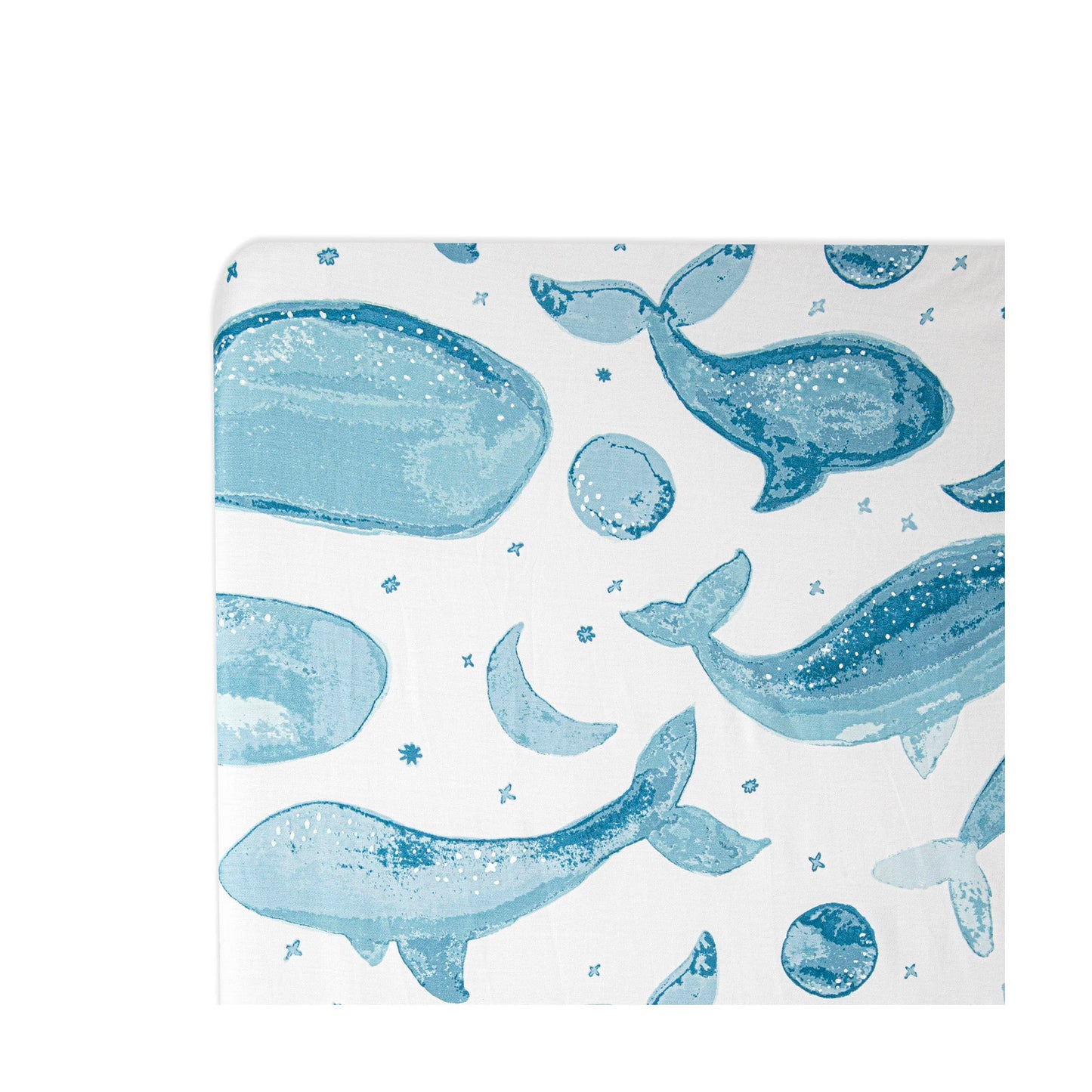 Crane Baby Ocean Crib Sheet, 100% Cotton Fitted Sheet, 28" x 52", Crib Sheets for Boys, Toddler Bed Sheets, Ocean Nursery Decor