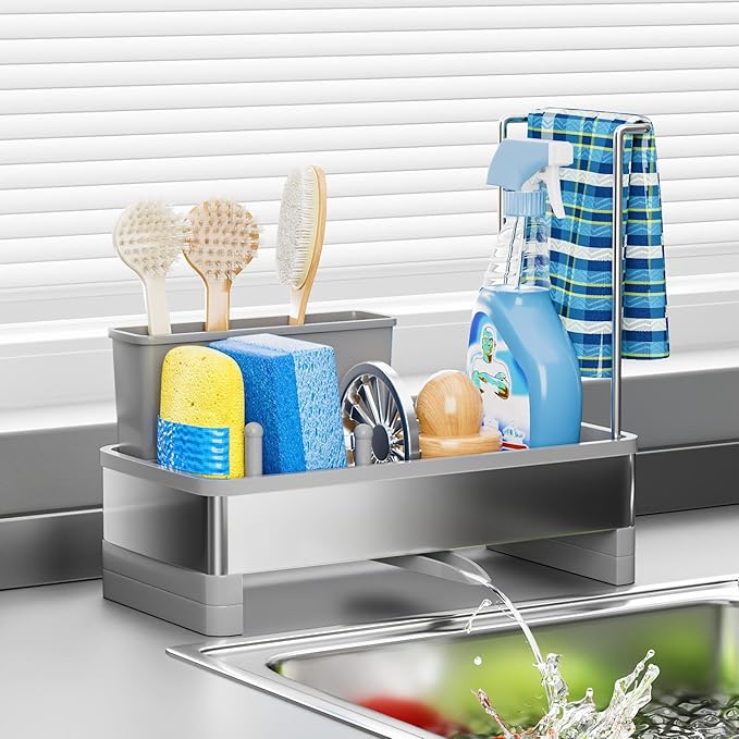 Ewaiira Stainless Steel Sink Caddy, Sponge Holder