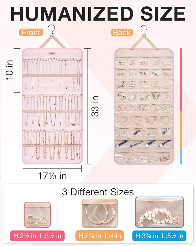 BAGSMART Hanging Jewelry Organizer Storage Roll