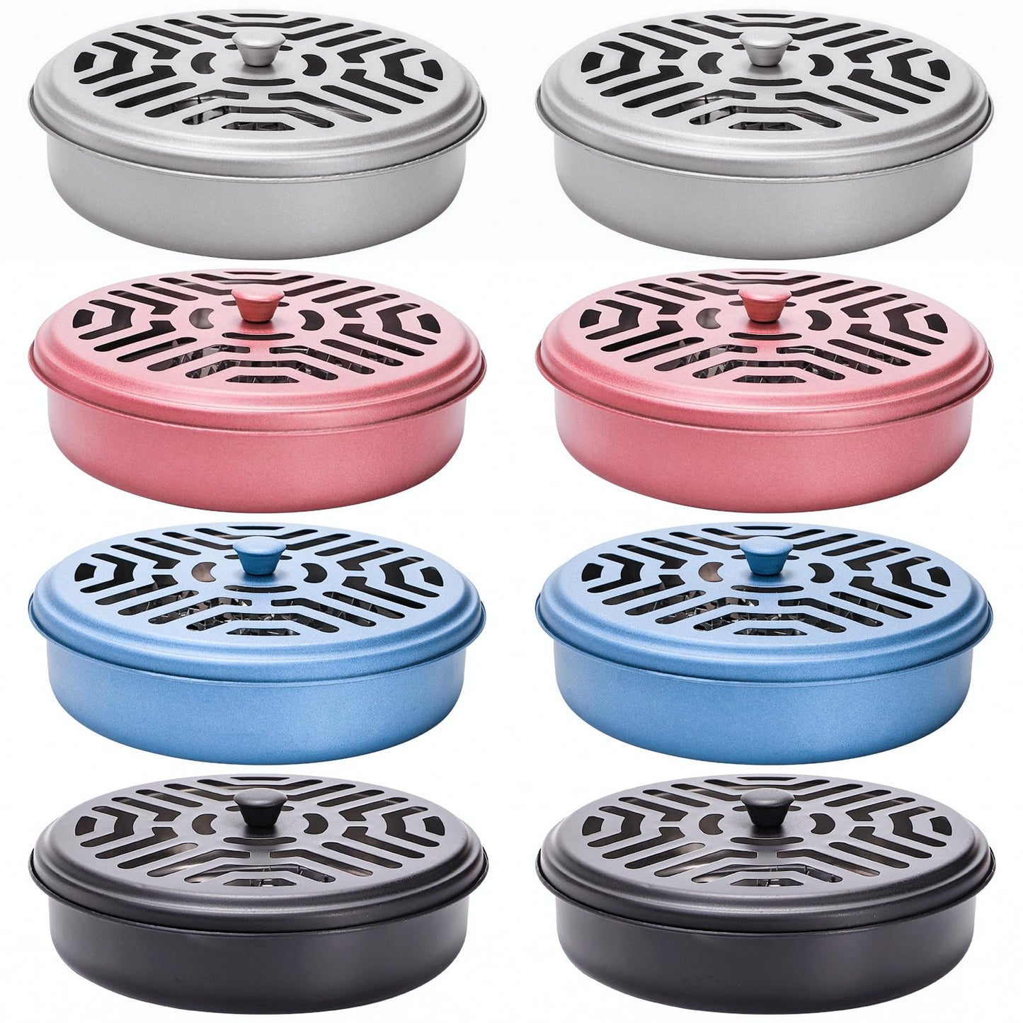 Elsjoy 8 Pack Mosquito Coil Holders, Stainless Steel Incense Coil Burner Portable Mosquito Incense Holder, Metal Mosquito Coil Burner for Home, Camping