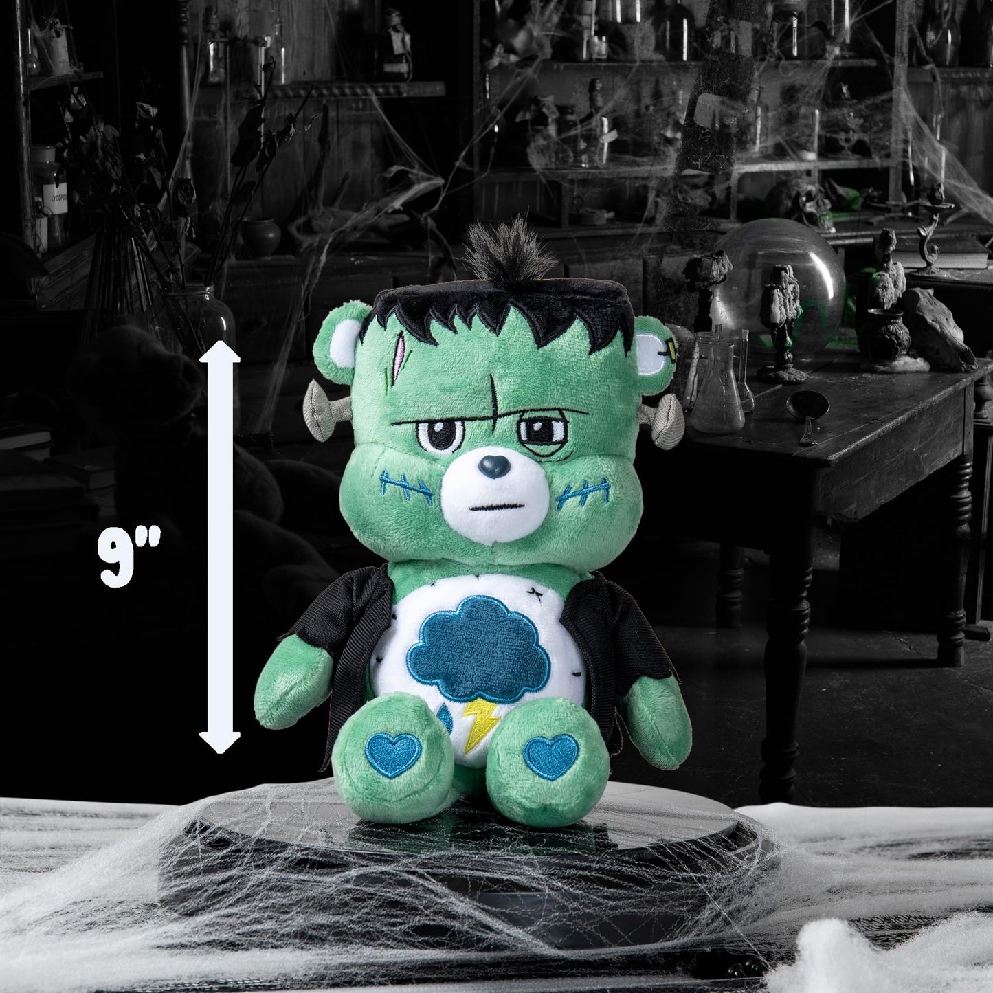 Care Bears Basic Fun, Grumpy as Frankenstein, Universal Monsters 22cm Plush, Cuddly Toys for Children, Cute teddy bear, Suitable for Girls and Boys Ages 4+