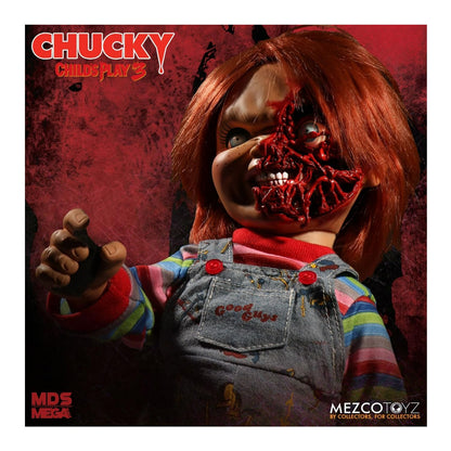 Mezco Toyz Designer Series Child's Play 3 Talking Pizza Face Chucky 15-Inch Mega Action Figure with Voice