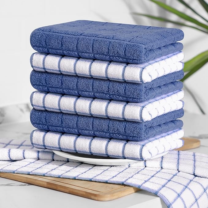 Homaxy Premium Cotton Kitchen Towels 16"x 28", Large Natural Ring Spun 390 GSM