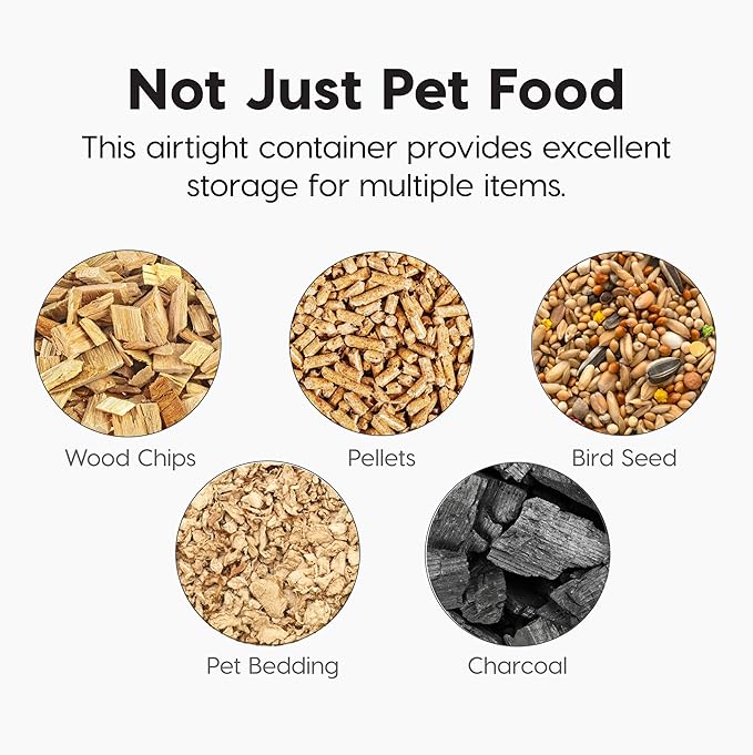 IRIS USA Dog Food Storage Container, Airtight Lid, Versatile Pet Food Bin
