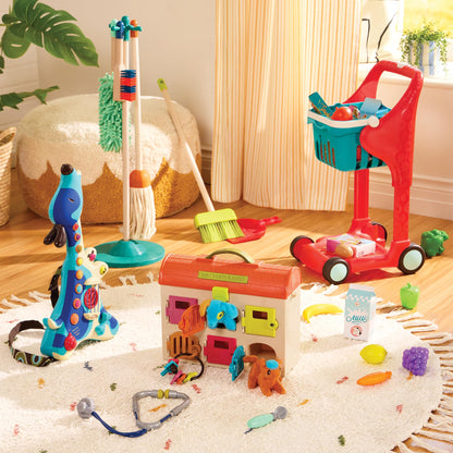 B. toys – Critter Clinic Vet Set – Pretend Play Animal Hospital Toy for Toddlers & Kids – 14 Pieces Pet Care Set with Tools & Plush Toys – 2+ Years