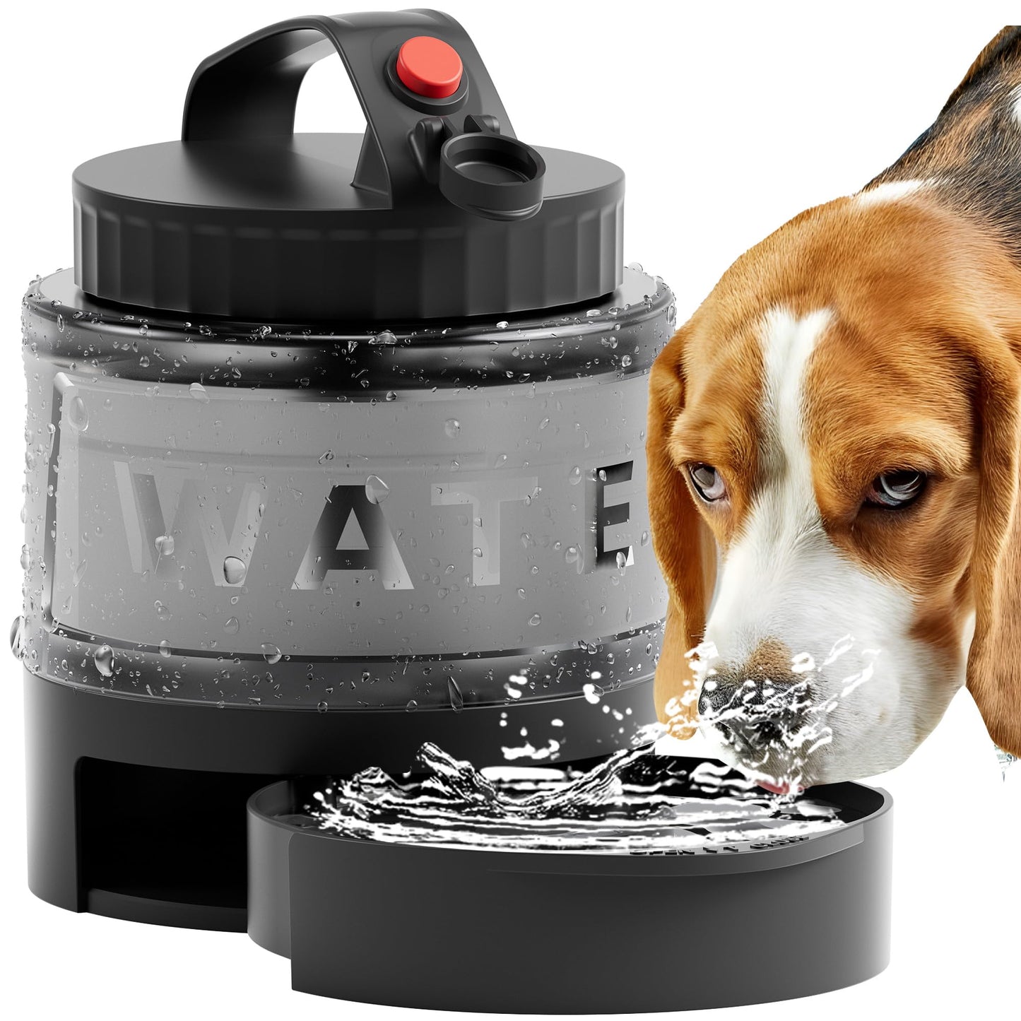 Portable Dog Water Bottle, 54oz Large Travel Water Bowl Dispenser for Dogs Camping Beach Walking Essentials, Big Portable Travel Water Bowl and Beach Accessories for Dogs，, Bpa Free, Safe and Durable