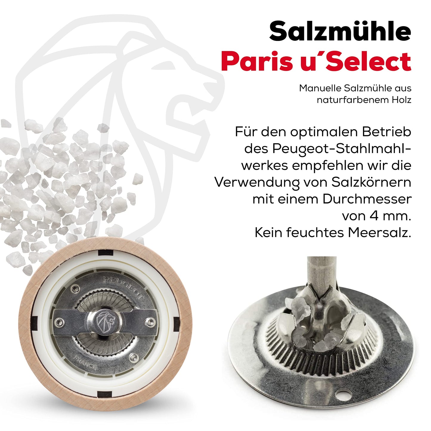 Peugeot Paris U'Select 5 Inch Salt Mill, Natural (23379)
