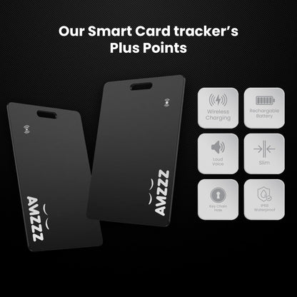 Pack 2 MFi Certified Wallet Tracker Card, Ultra-Slim 0.07in Rechargeable Item Finder, Compatible with Find My App (iOS Only), IP68 Waterproof Bluetooth Tracker Perfect for Wallets, Bags, Passport