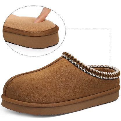 Litfun Memory Foam Slippers for Women Men Cozy Warm House Shoes Indoor and Outdoor, Chestnut 42/43